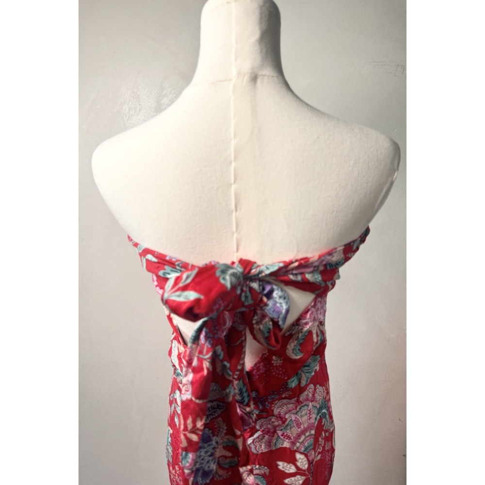 Vici‎ Women's Red Floral Tropical Tie-Back Maxi Dress Sz S - Picture 5 of 6